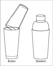 Ensamblaje de las herramientas básicas para barman