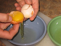 Separando un huevo