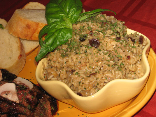 Arroz Indio con Jengibre, Nueces y Pasas