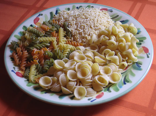 Varias formas de pasta