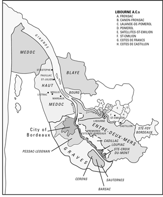 Región vinícola de Burdeos de Francia