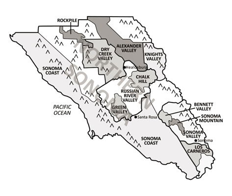 Región vinícola del condado de Sonoma en California