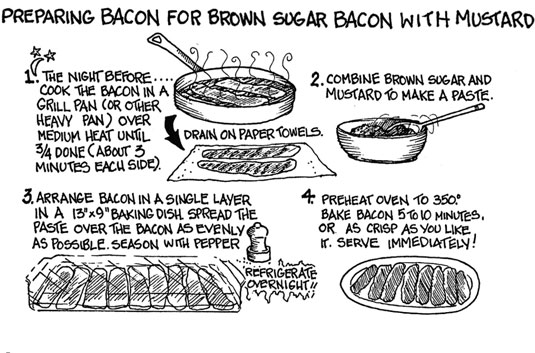 Tocino preparado con anticipación para el desayuno de Navidad