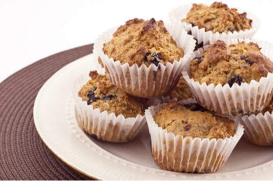 Muffins de avena con arándanos de bajo índice glucémico