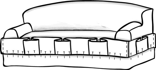 Cómo hacer una falda plisada para un sofá