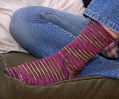 Cómo tejer calcetines con puntadas deslizantes