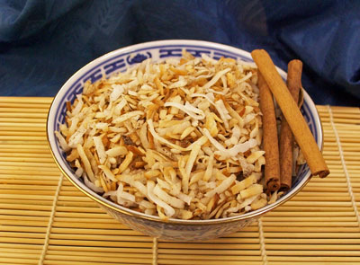 Receta de la dieta Paleo: chips de coco con cacao y canela
