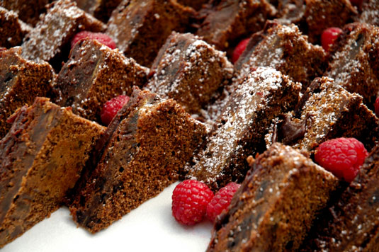 Receta de barras de chocolate y frambuesa sin gluten