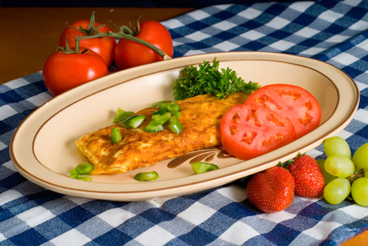 Tortilla enrollada con hierbas (Omelette aux Fines Herbes)