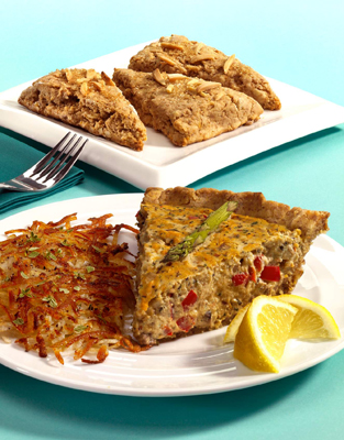 Quiche de verduras con corteza de harina de maíz