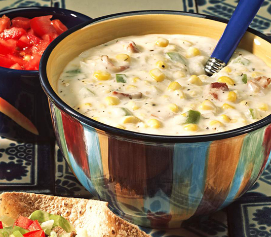 Sopa de maíz con queso sin gluten