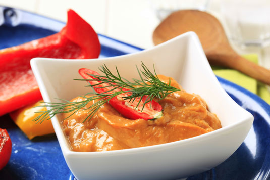 Crema para untar de queso feta y pimiento asado