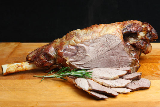 Pierna de cordero (Gigot Rôti à la Moutarde)