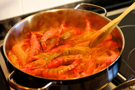 Receta de Camarones en Adobo de Chile