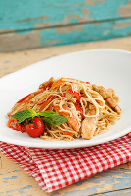 Receta de pollo griego con pasta