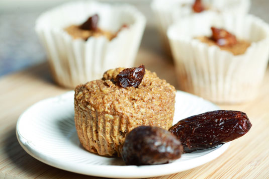 Receta para muffins de salvado de dátiles